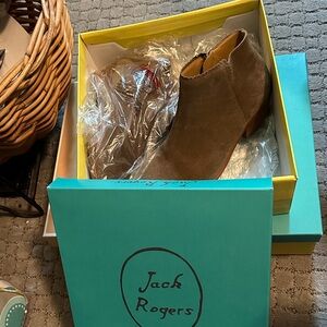 Jack Rogers Suede Tan Ankle Booties